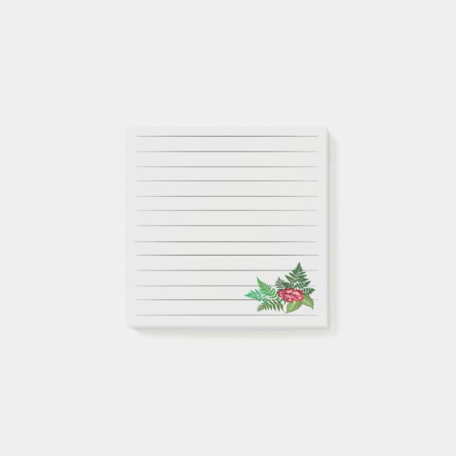 Bloco De Notas Notas de Samambaias e Flores (Frente)