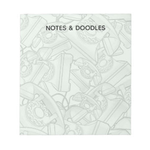 Bloco De Notas Notas de Telefones Retrô e Doodle