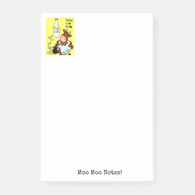 Bloco De Notas Notas de vaca Leite Amarelo (Frente)