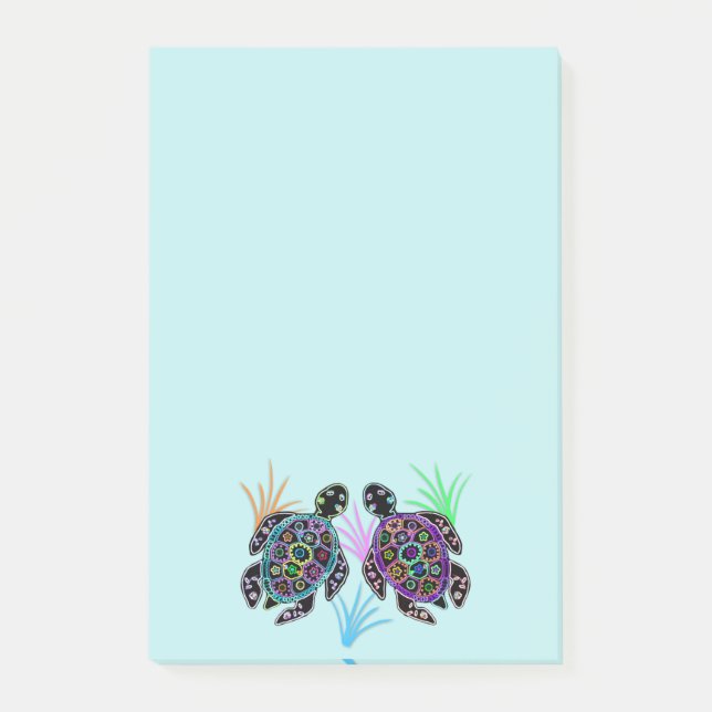 Bloco De Notas Notas do Cargo-it® das tartarugas de mar (Frente)