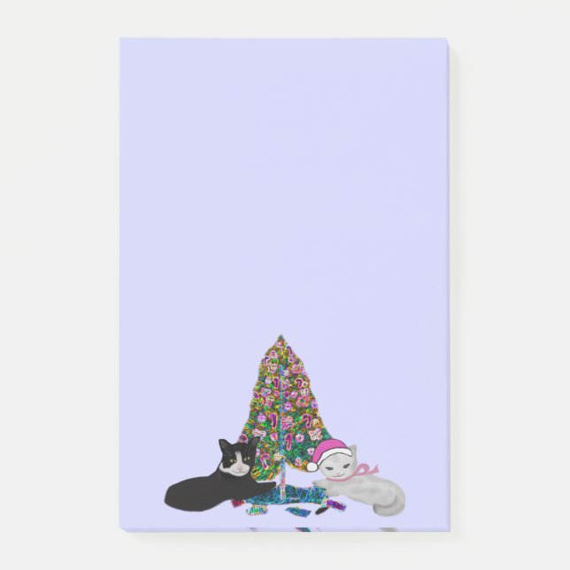 Bloco De Notas Notas do Cargo-it® dos gatinhos do Natal (Frente)