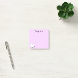 Bloco De Notas Notas do Coração Branco sobre fundo rosa