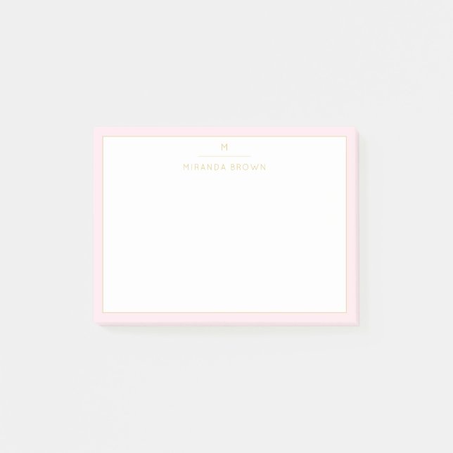 Bloco De Notas Notas do Elegante Blush Pink Chic Post-it® (Frente)