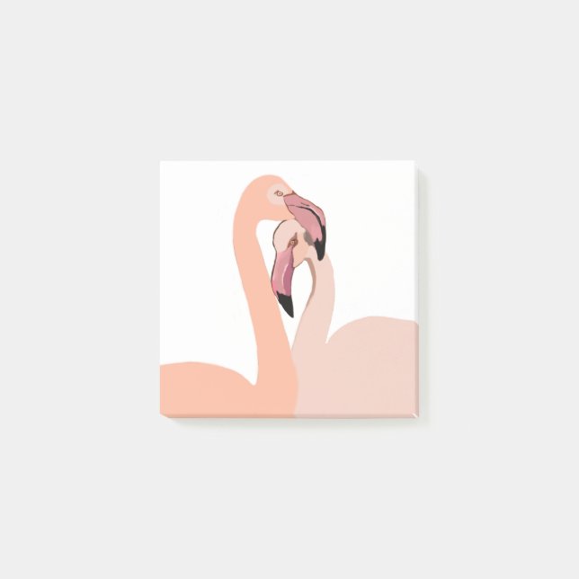 Bloco De Notas Notas do Flamingo Love Post-it® (Frente)
