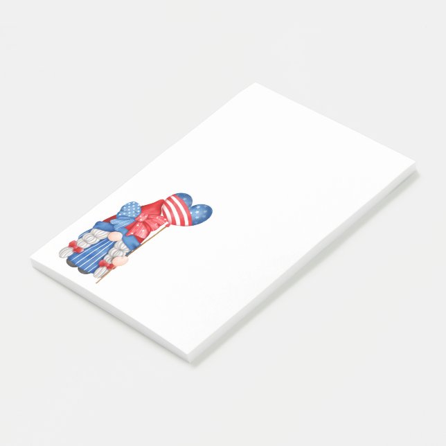 Bloco De Notas Notas do Gnomo do Dia da Independência (Inclinado)