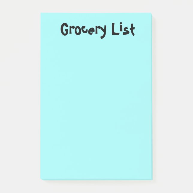 Bloco De Notas Notas do Grocery List Light Blue Sticky (Frente)