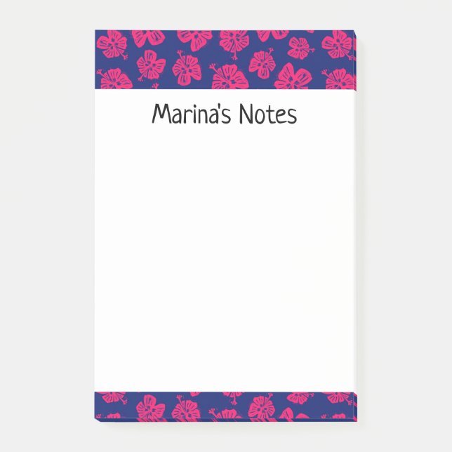 Bloco De Notas Notas do Happy Hibiscus Flower Personal Post-it® (Frente)