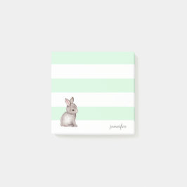 Bloco De Notas Notas do Mint Stripes Bunny Post-it®