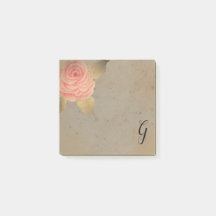 Notas do Monograma do Rosa de Blush Cor-de-Rosa Vi