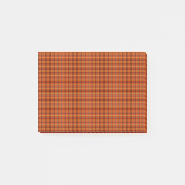 Bloco De Notas Notas do Orange Tartan Post-it® (Frente)