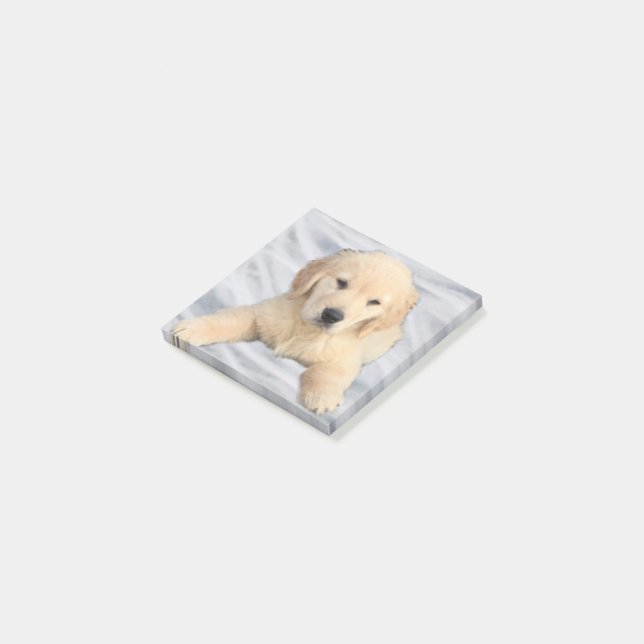 Bloco De Notas Notas do Ouro Retriever Puppy Poste (Inclinado)