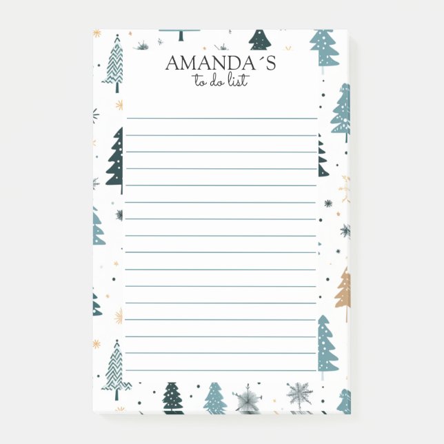Bloco De Notas Notas do Padrão da Árvore de Natal (Frente)