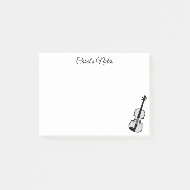 Bloco De Notas Notas do Post-it® de violino personalizado (Frente)