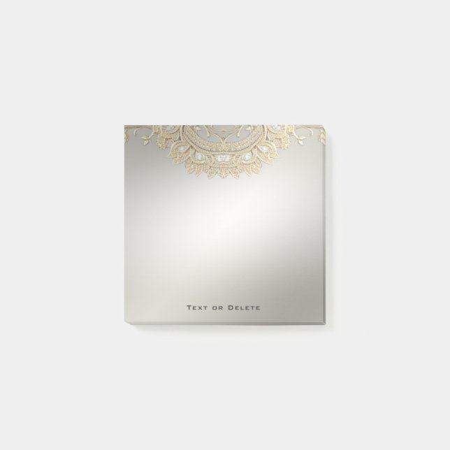 Bloco De Notas Notas do Posto de Ornamentados Dourados (Frente)