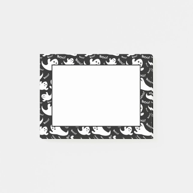 Bloco De Notas Notas do Posto Halloween Boo Ghosts (Frente)