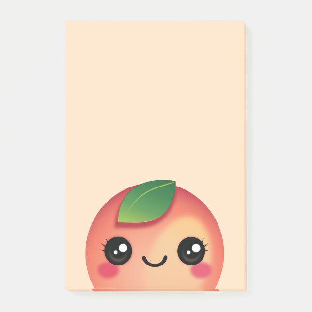 Bloco De Notas Notas do Posto Kawaii Peach (Frente)