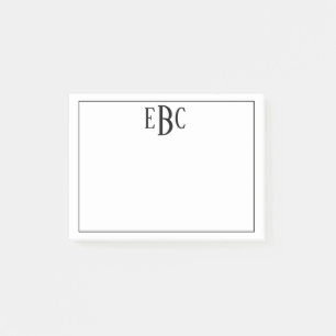 Bloco De Notas Notas do Posto preto e branco clássico