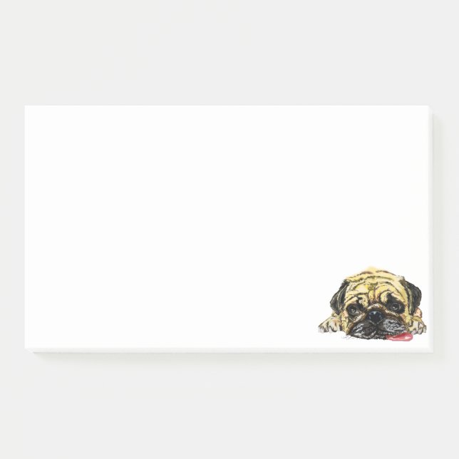 Bloco De Notas Notas do Pug Dog Post-it® (Frente)