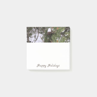 Bloco De Notas Notas do Snowy Pine Cone Post-It®
