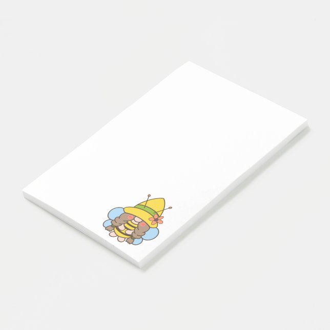 Bloco De Notas Notas do Sunflower Bumblebee Gnomo (Inclinado)