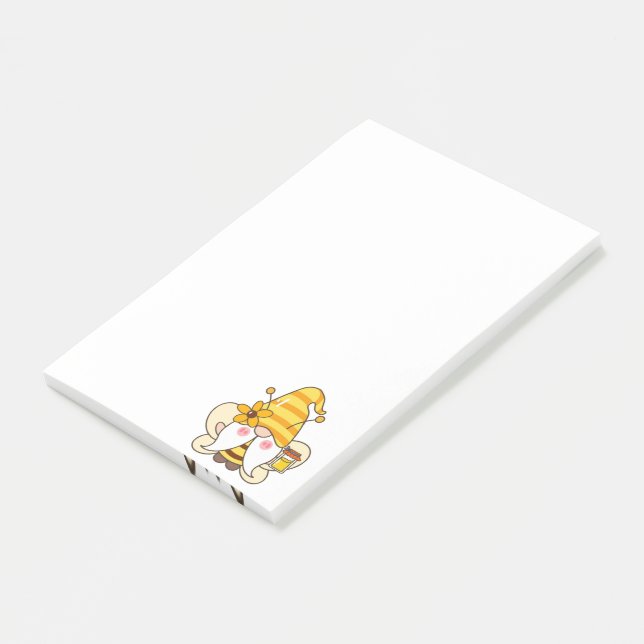 Bloco De Notas Notas do Sunflower Bumblebee Gnomo (Inclinado)