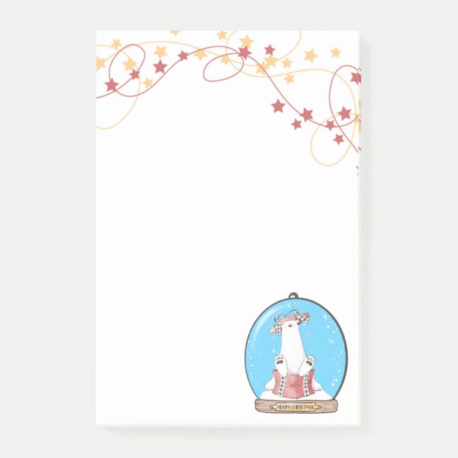 Bloco De Notas Notas do Urso Polar do Globo de Neve (Frente)