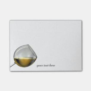 Bloco De Notas Notas do vidro de vinho branco