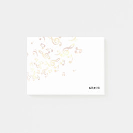 Bloco De Notas Notas douradas da música