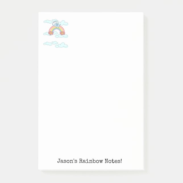 Bloco De Notas Notas Elefante Azul Nuvens (Frente)