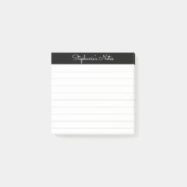 Bloco De Notas Notas Elegantes Personalizadas Preto Cinza Linha