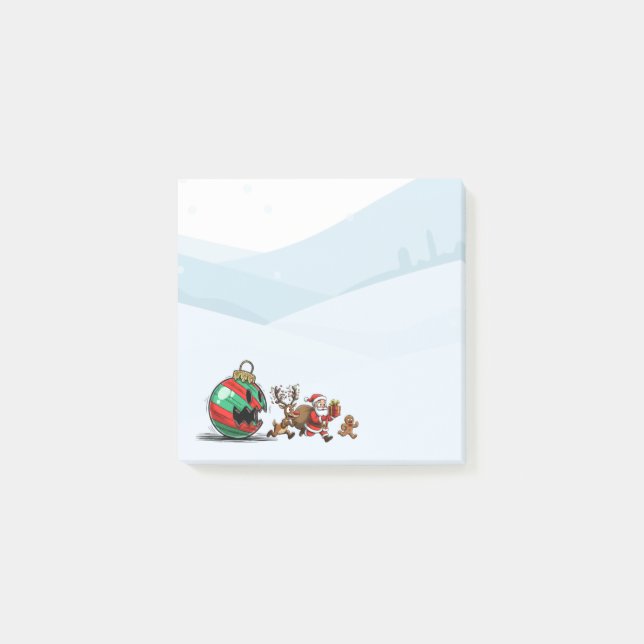 Bloco De Notas Notas Engraçadas de Natal | Notas do Papai Noel (Frente)