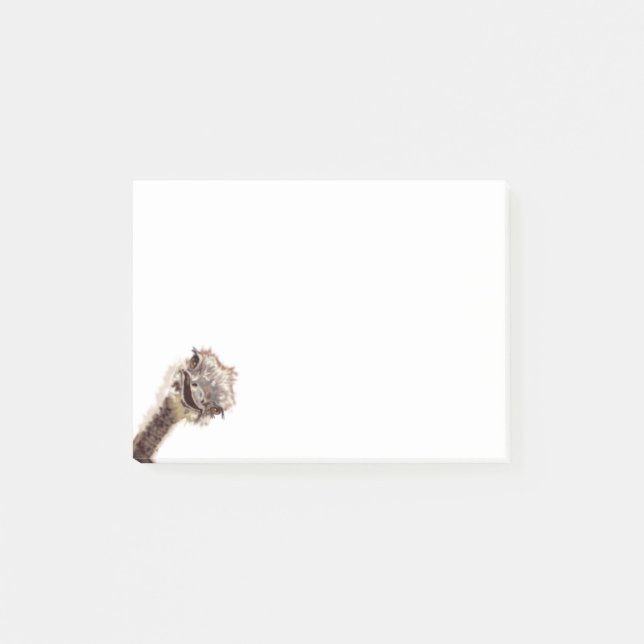 Bloco De Notas Notas engraçadas e pegajosas com feliz avestruz (Frente)