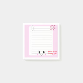 Bloco De Notas Notas Felizes Rosa: Notas de Kawaii