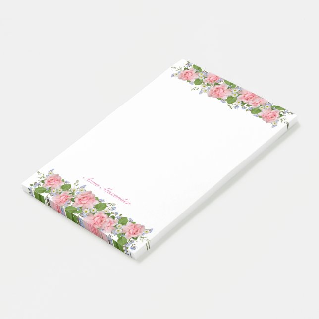 Bloco De Notas Notas Florais Personalizadas (Inclinado)