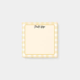 Bloco De Notas Notas Gingham Laranja Pastel Fofo