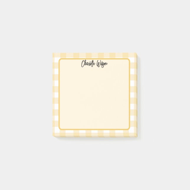 Bloco De Notas Notas Gingham Laranja Pastel Fofo (Frente)