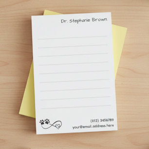 Bloco De Notas Notas Grandes de 4"x6" com Linhas para Veterinário