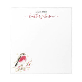 Bloco De Notas Notas Hearthlight Inverno Robin Bird Personalizada