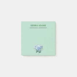Bloco De Notas Notas - Hydrangea Floral em Mint Green