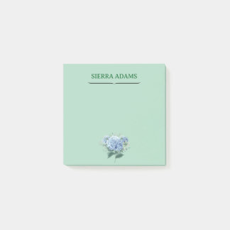 Bloco De Notas Notas - Hydrangea Floral em Mint Green