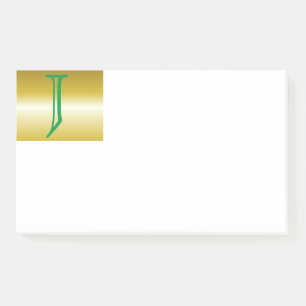 Bloco De Notas Notas iniciais do J Monograma Postado-It