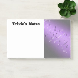 Bloco De Notas Notas Musicais ao Luar Roxo