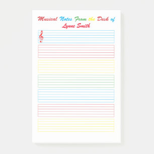 Bloco De Notas Notas Musicais Coloridas Lined