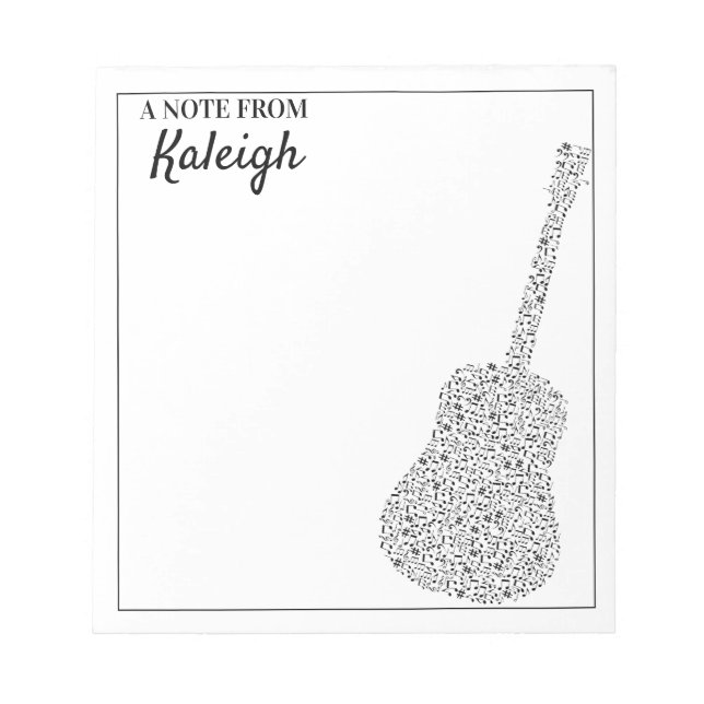 Bloco De Notas Notas Musicais de Violão (Frente)