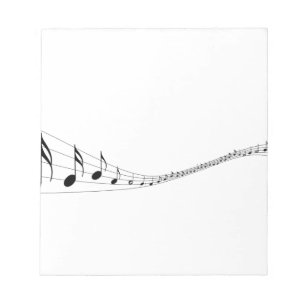 Bloco De Notas Notas musicais em um stave dado forma onda