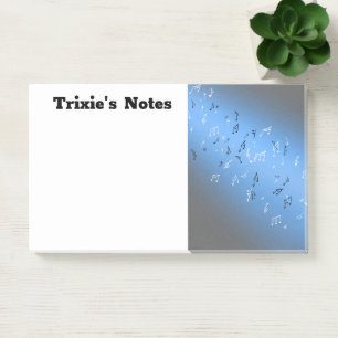 Bloco De Notas Notas Musicais no Azul-Lua