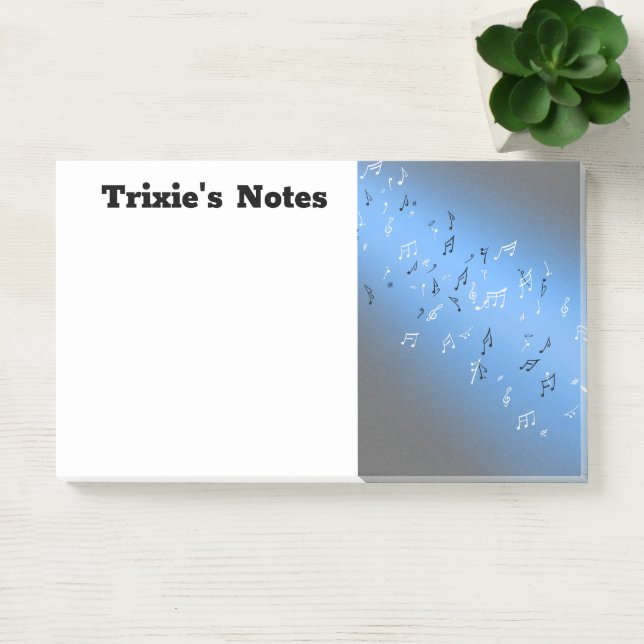 Bloco De Notas Notas Musicais no Azul-Lua (Escritótio)