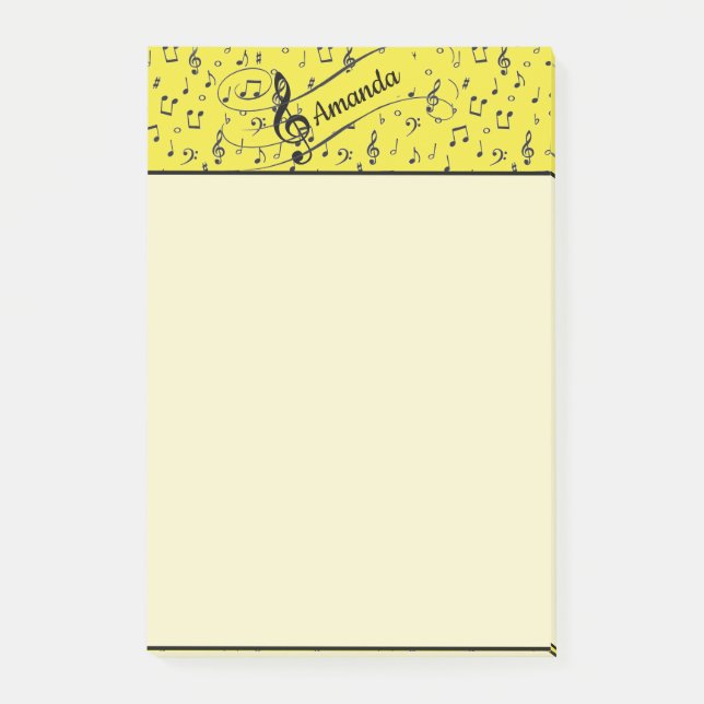 Bloco De Notas Notas musicais personalizadas (Frente)