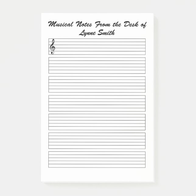 Bloco De Notas Notas Musicais Vinculadas (Frente)