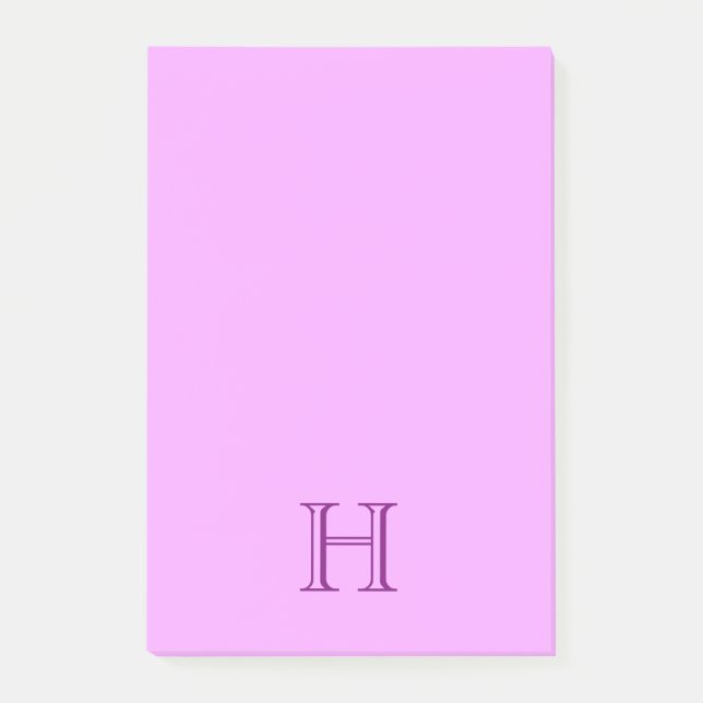 Bloco De Notas Notas pegajosas do post-it do monograma (Frente)